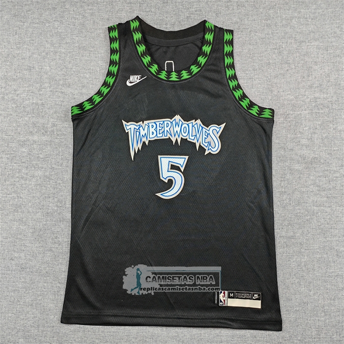 Camiseta Nino Minnesota Timberwolves Anthony Edwards NO 5 Classic 2025-26 Negro